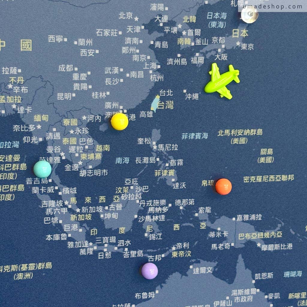 UMap。世界地圖World Map-輕柔粉 Rose Quartz & Serenity (實木框海報系列)