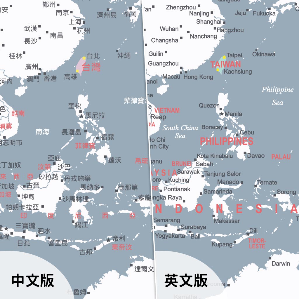 UMap。世界地圖World Map-莫蘭迪-月白灰 Bluish Gray (壁幔/布系列)