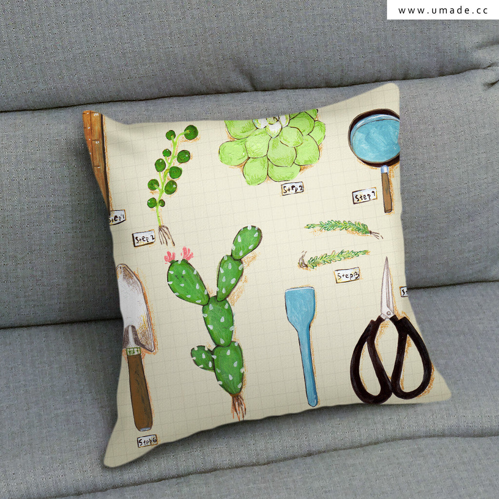 【抱枕 午休枕 車枕】 日曜日02-用多肉植物造一個自己的陽臺B - 裴小馬Pony Pei