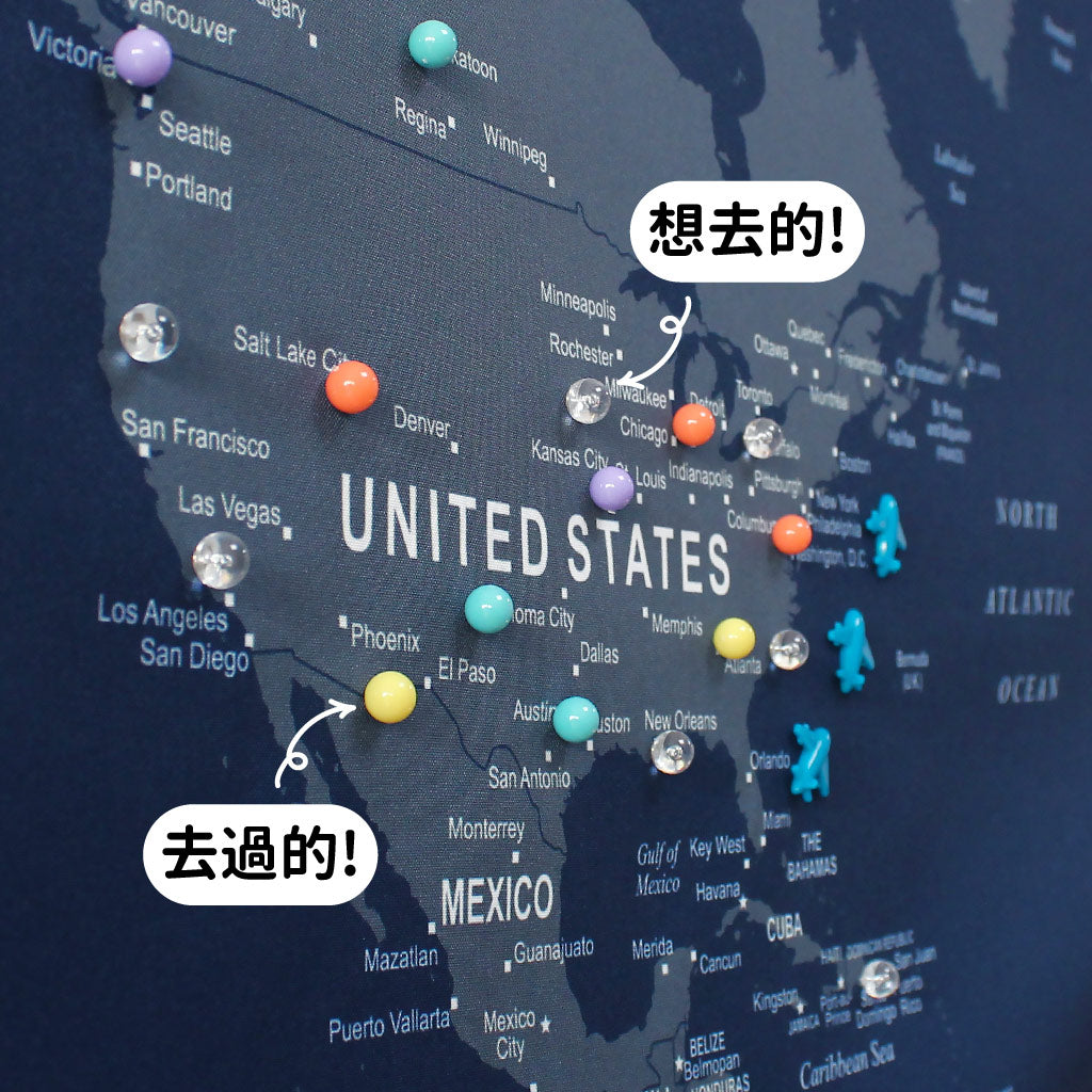 UMap。訂製地圖規劃專用 - 透明水晶磁鐵地標扣