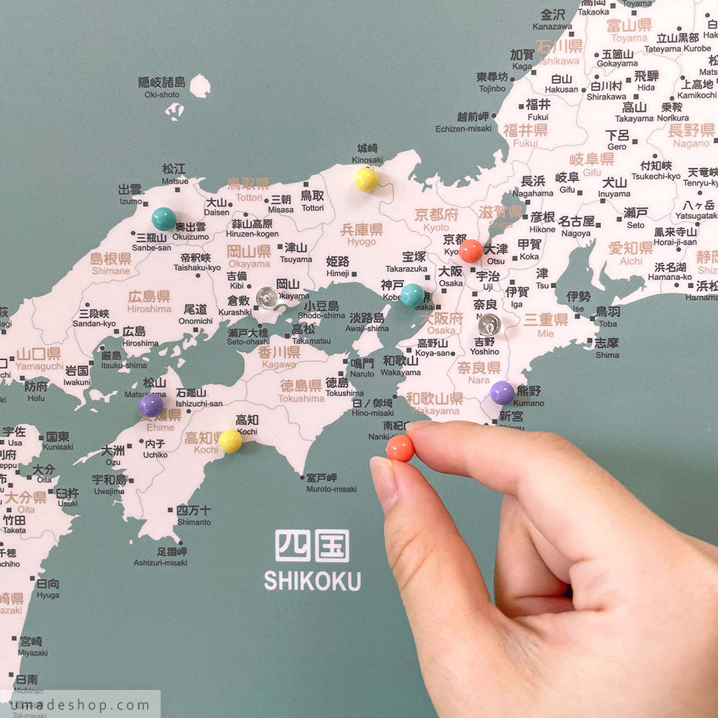 UMap。日本地圖Japan Map-莫蘭迪-迷霧綠 Bluish Green (實木框海報系列)