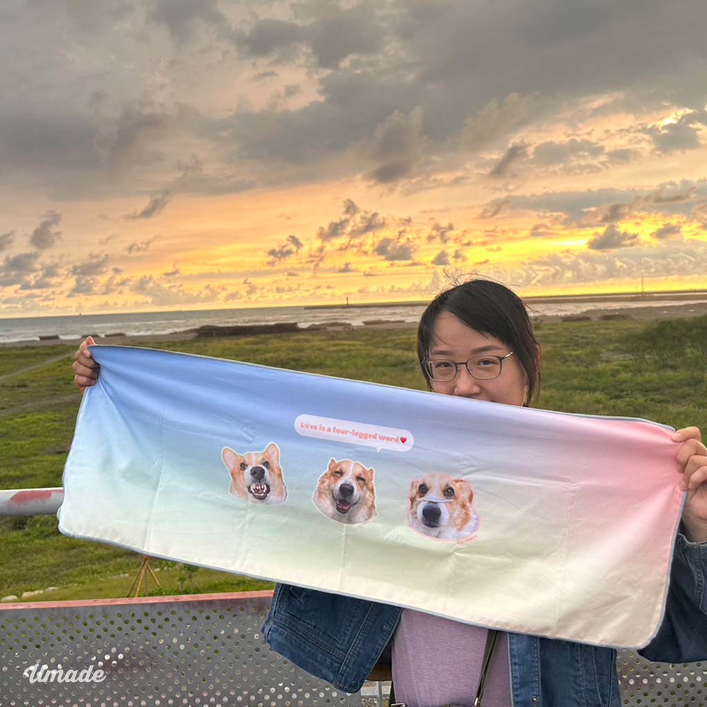 【Umade X 柯基阿肥|聯名限定款】萬用快乾巾/海灘巾/旅行浴巾/運動毛巾