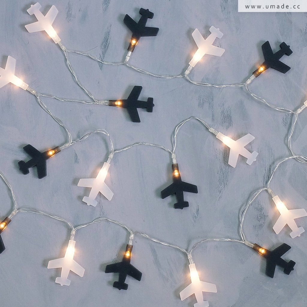 umade-airplant-字母組合燈串-黑色-白色-房間牆面佈置,用旅行回憶佈置你的專屬牆面