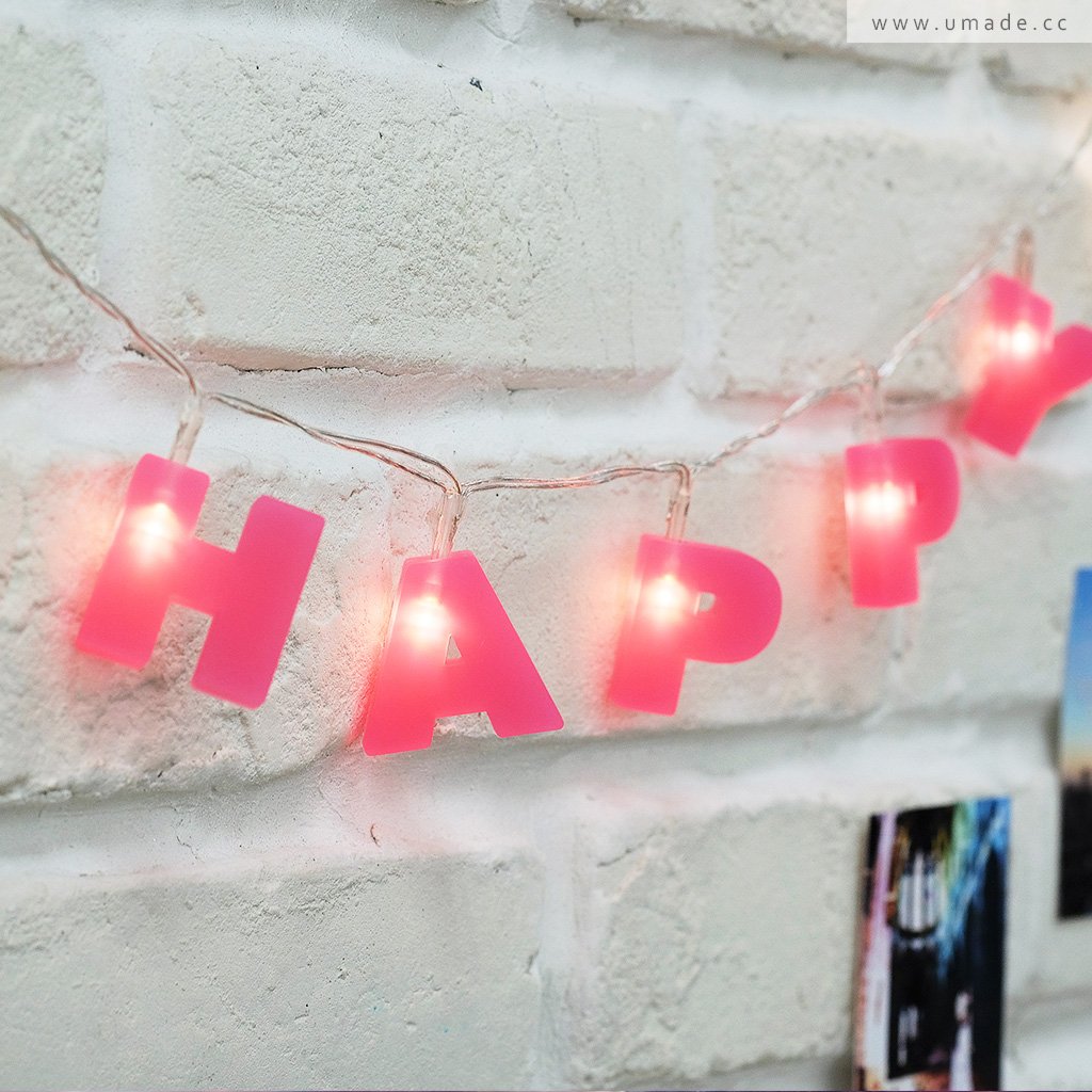umade-HAPPY-BIRTHDAY字母組合燈串-桃紅色-跨年派對佈置靈感,HAPPY NEW YEAR