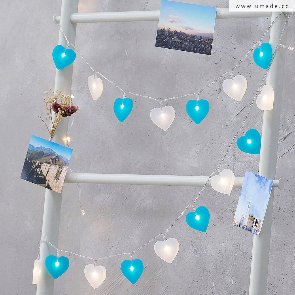 umade-heart-字母組合燈串-土耳其藍色-網紅、IG最受歡迎ins佈置法