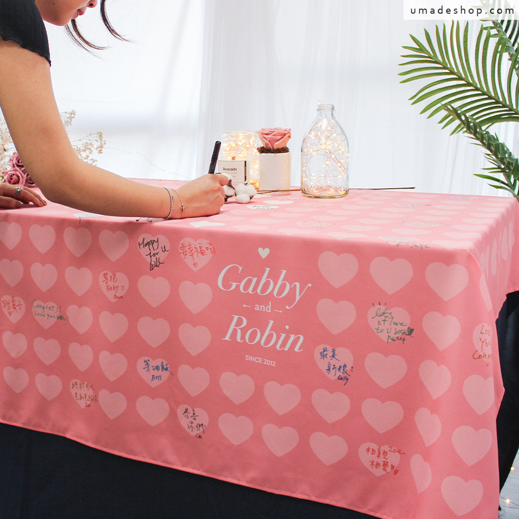 umade-umap-訂製世界地圖簽名綢(壁幔/布)-珊瑚粉色-精緻婚禮佈置小物分享你們滿滿的愛給賓客