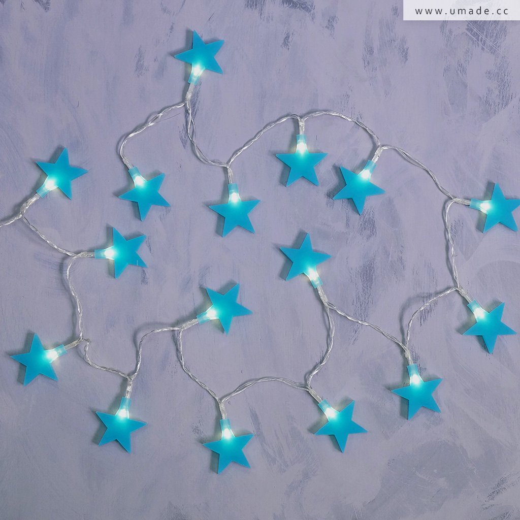 umade-Stars-字母組合燈串-土耳其藍色-讓人眼睛一亮的客廳佈置