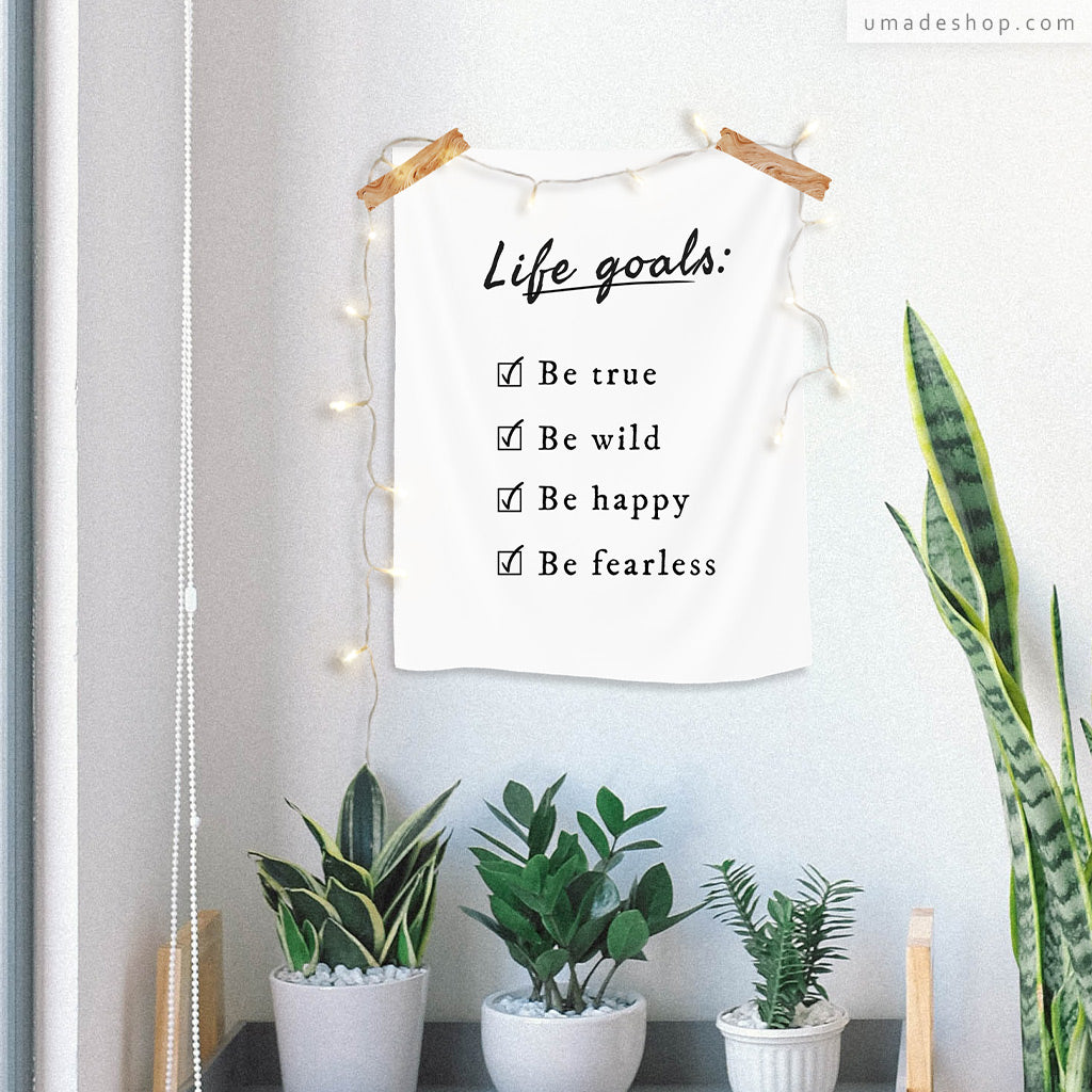 umade-房間佈置組合-人生目標清單壁幔+星空LED燈串-正能量語錄、語錄分享,人生大道理,可以放在房間激勵自己,或送家人朋友當禮物也可以