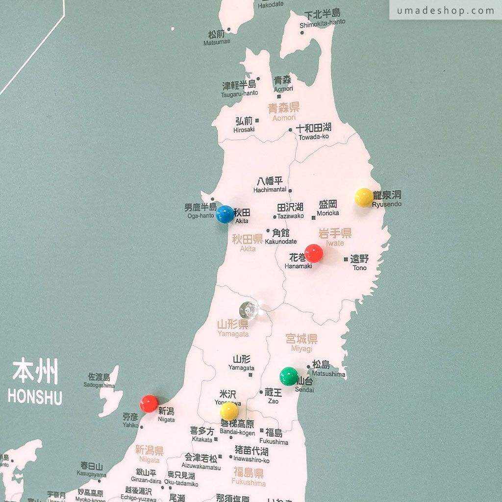 UMap。日本地圖Japan Map-莫蘭迪-迷霧綠 Bluish Green (實木框海報系列)