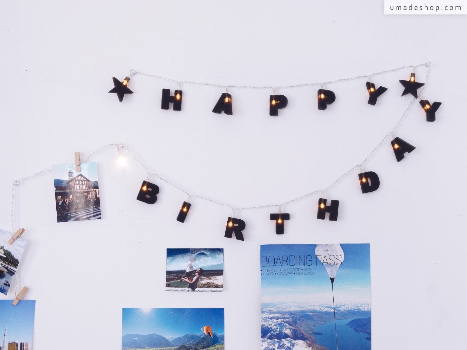 umade-字母組合燈串-浪漫、溫馨生日佈置靈感