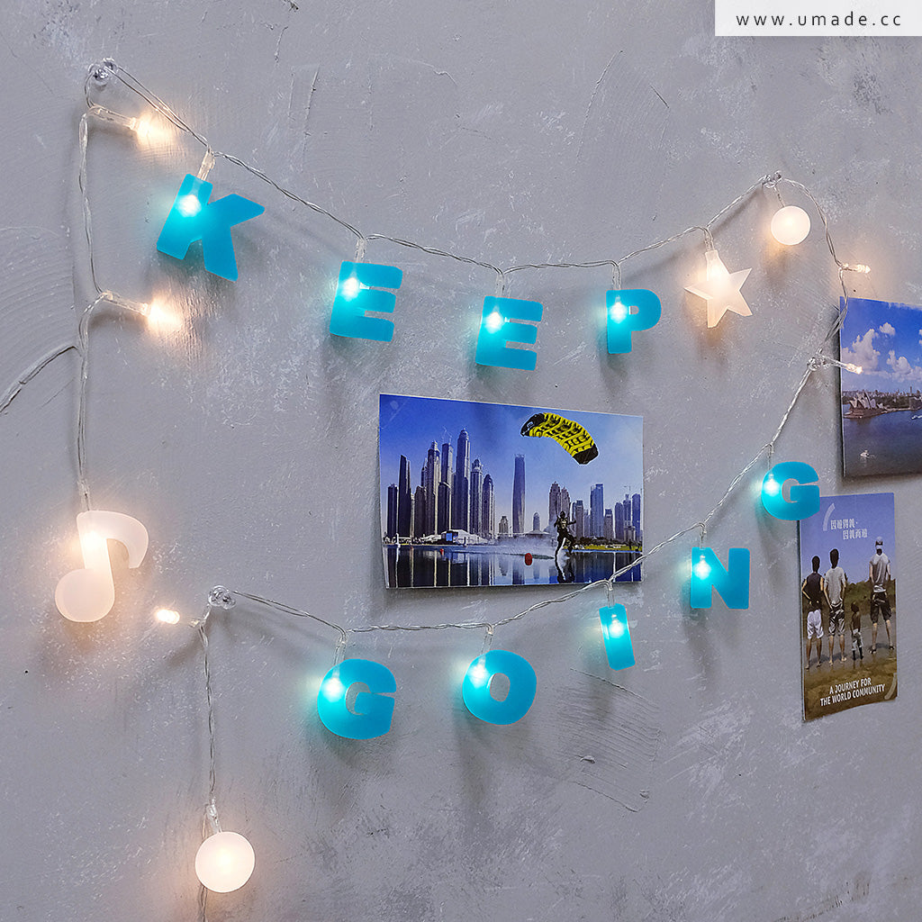 umade-字母組合燈串-youtuber影片背景裝飾