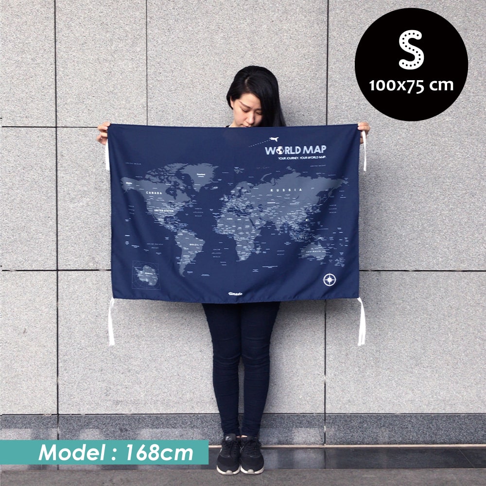 umade-umap-訂製世界地圖(壁幔/布)-S尺寸世界各地知名地點,房間絕美裝飾品