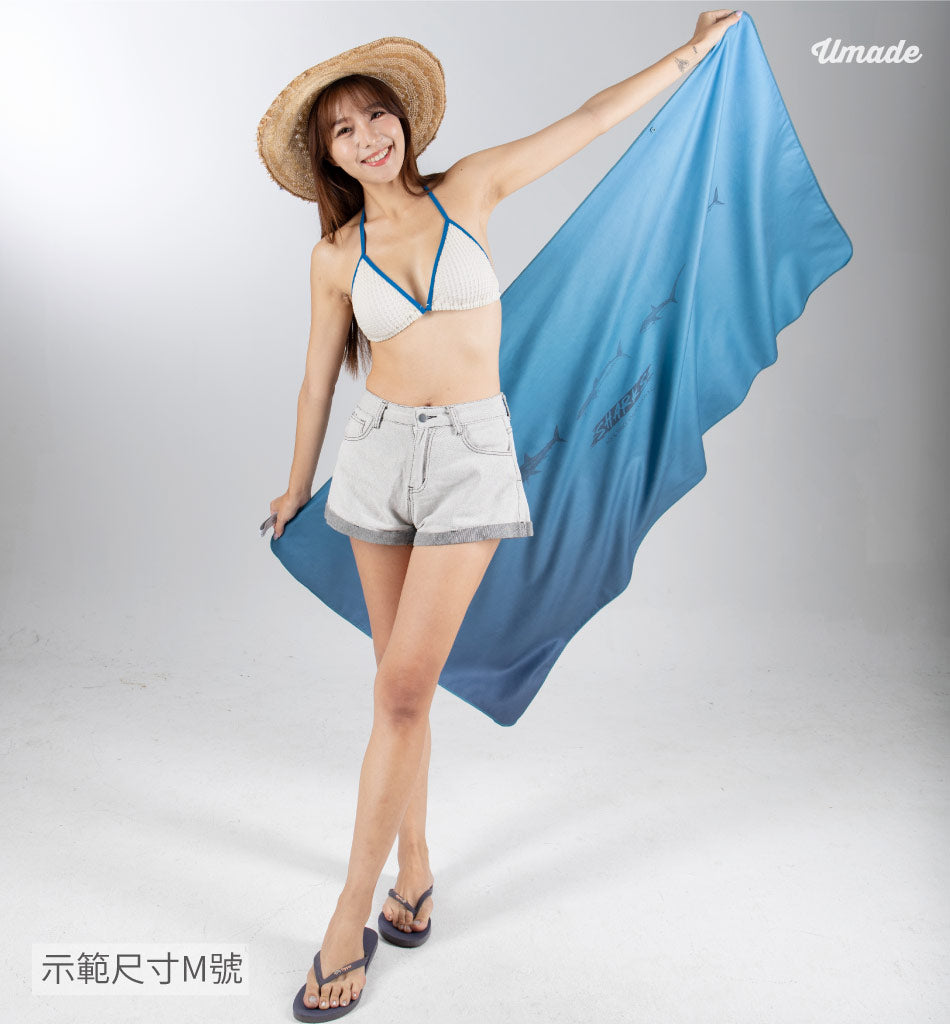 長版運動毛巾/萬用快乾巾- 恐龍/鯊魚/經典漸層 (6色)