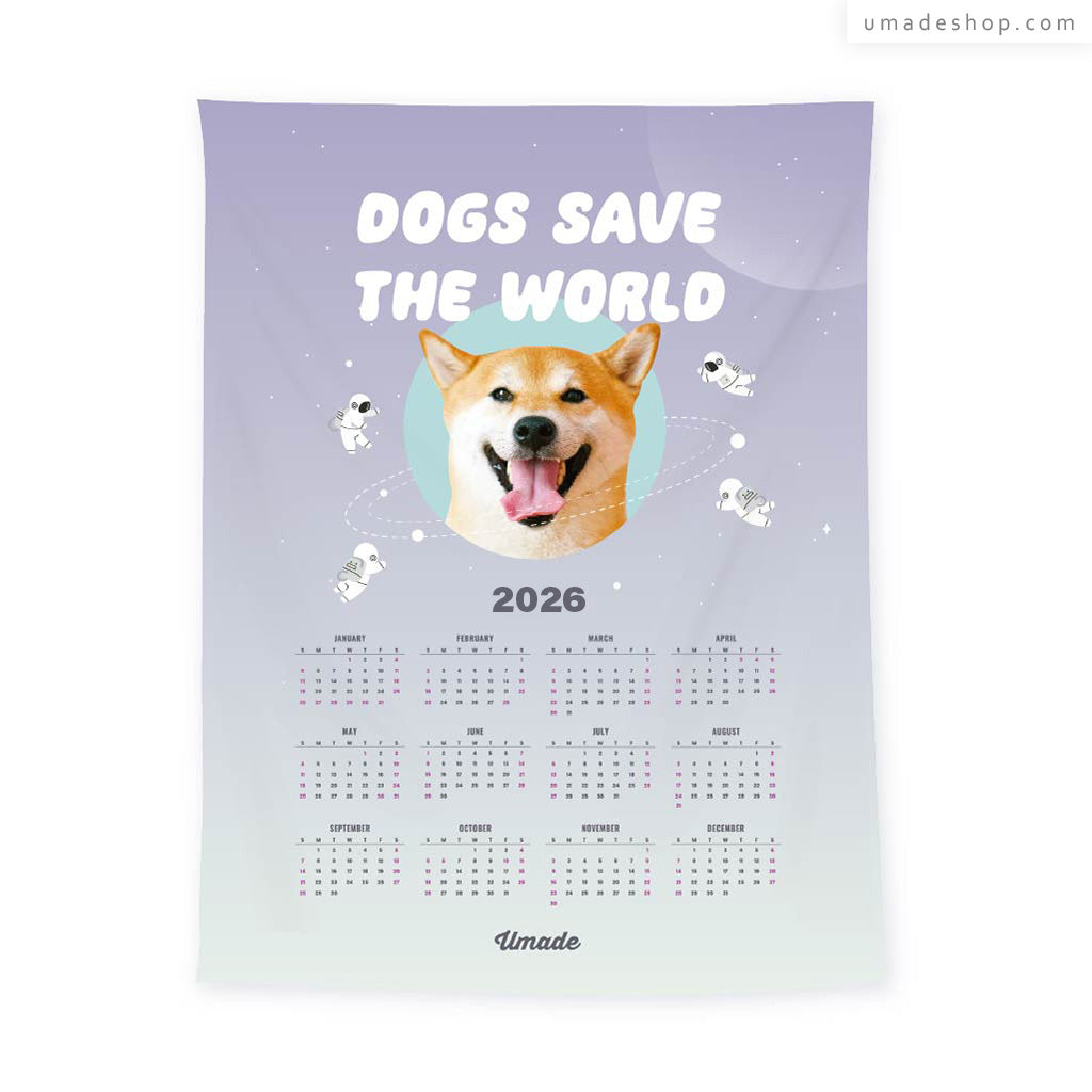 黑犬軍團-團購優惠 | 汪星球2026年曆壁幔-拯救世界Save the World (Umade設計款-無客製 3色)