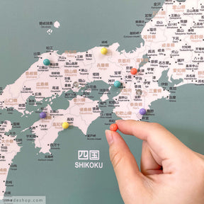 莉莉嗯-團購優惠88折｜日本地圖Japan Map-迷霧綠 (實木框海報系列)