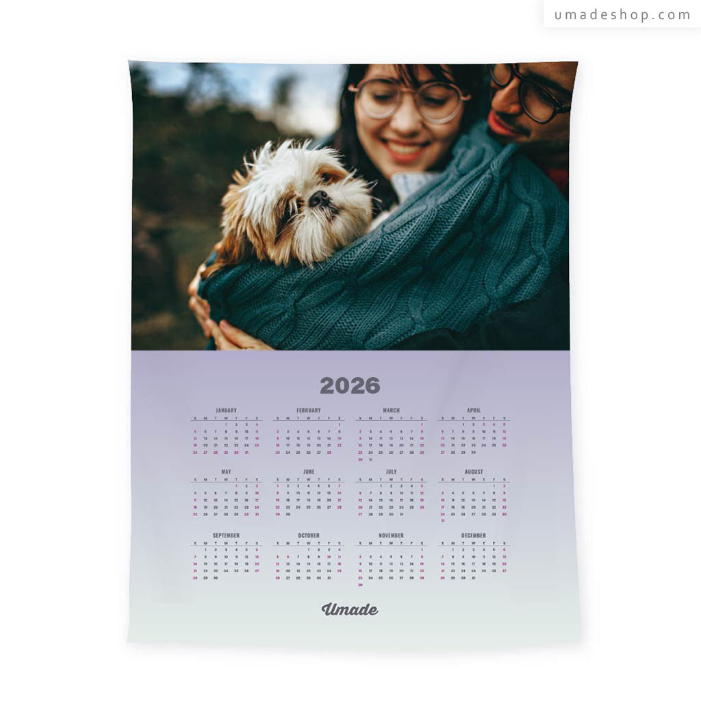 黑犬軍團-團購優惠 | 訂製2026年曆壁幔-經典照片款 (全家福/情侶/小孩照/企業Logo-5色)