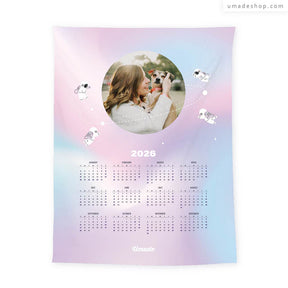 【2026訂製年曆壁幔】星球照片款 (全家福/情侶/小孩照/企業Logo-5色)