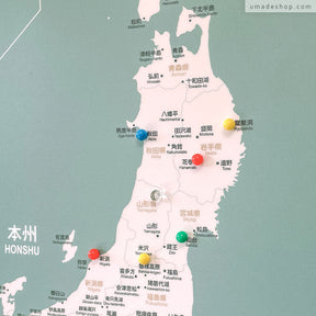 莉莉嗯-團購優惠88折｜日本地圖Japan Map-迷霧綠 (實木框海報系列)