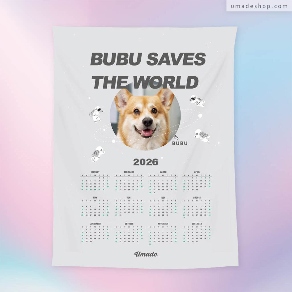 黑犬軍團-團購優惠 | 汪星球訂製2026年曆壁幔-拯救世界Save the World (來圖訂製款-5色)