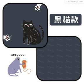 喵的~擦一下快乾擦手巾組，黑貓款圖樣正反面設計