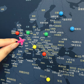 UMap。世界地圖World Map-輕柔粉 Rose Quartz & Serenity (實木框海報系列)