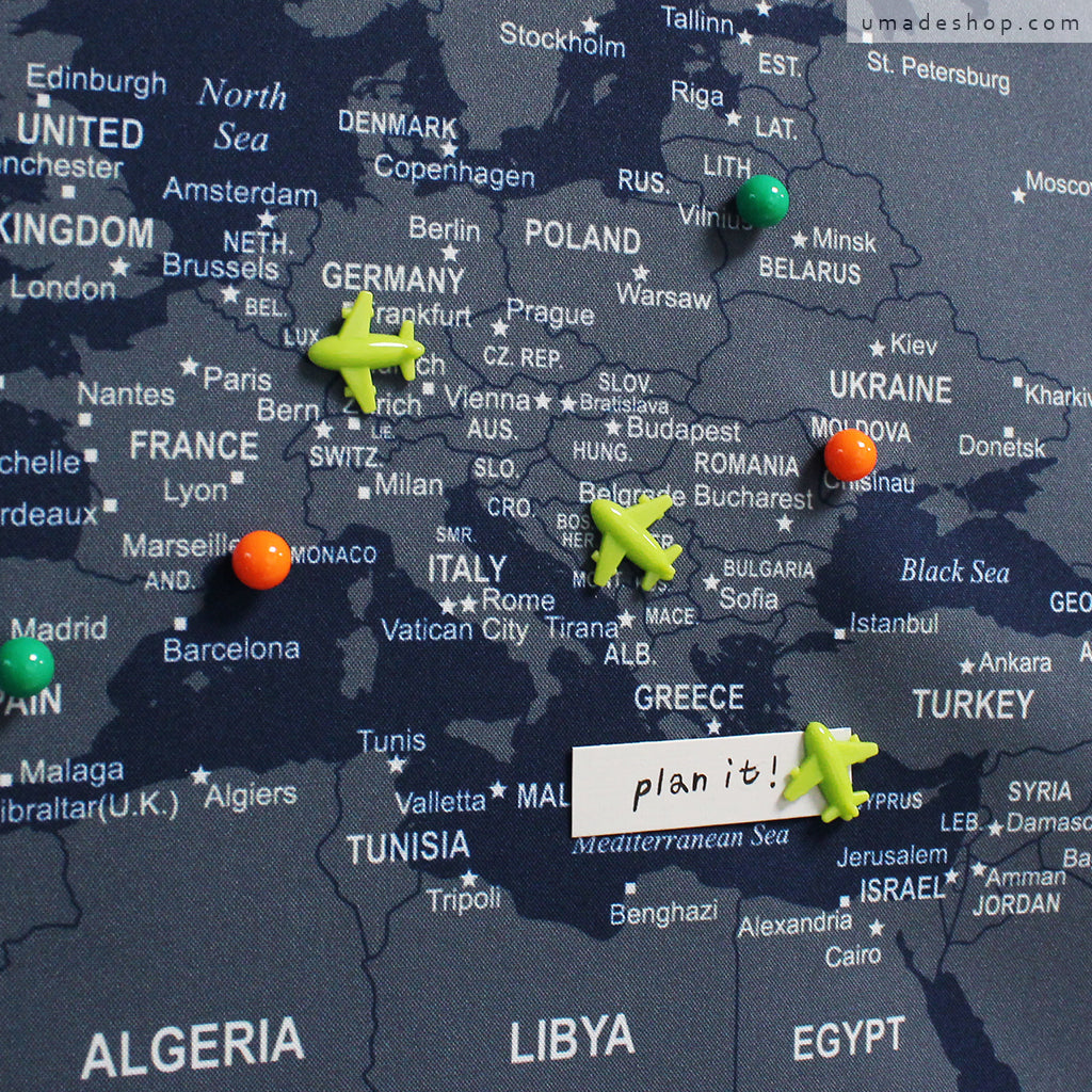 UMade訂製地圖專用 飛機地標磁鐵 標出你的旅行計劃