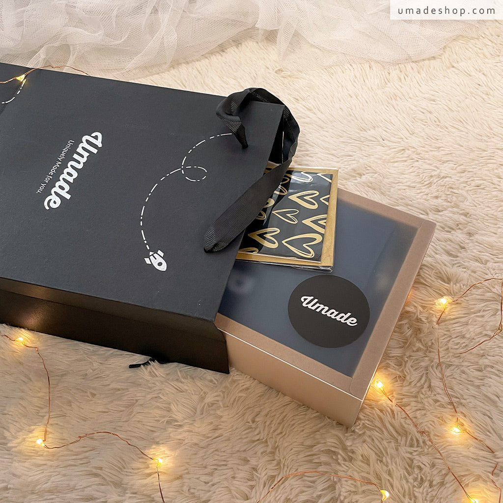 【送禮加購】質感禮品包裝組合(燙金禮物卡+牛皮紙盒)