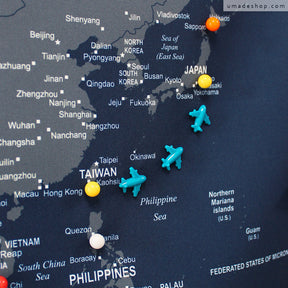 UMap訂製地圖加購「可塑型隔音耳塞」，可獲得1組「飛機磁鐵地標」