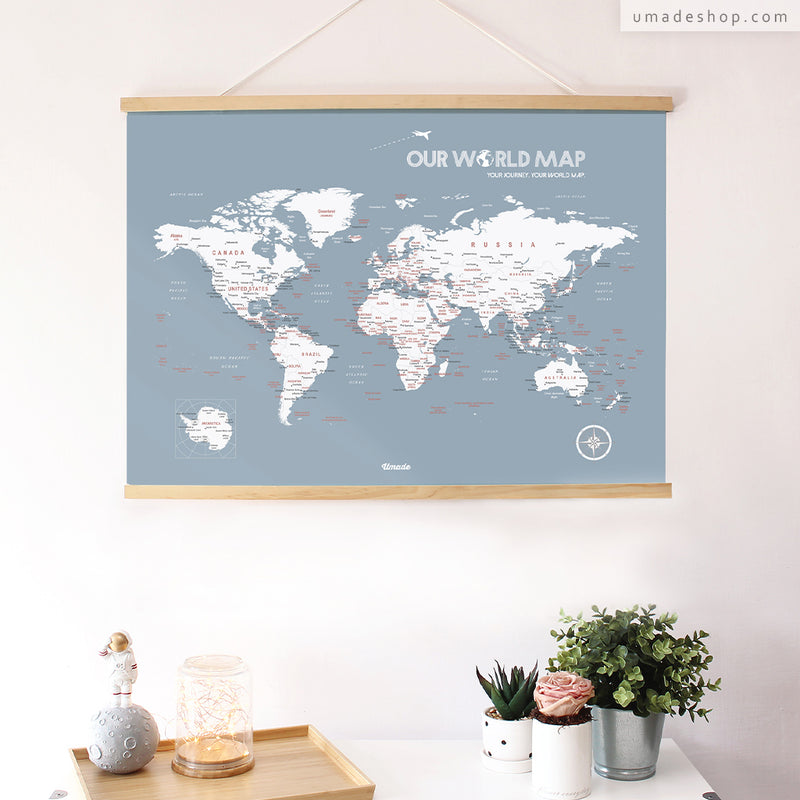 UMap。World Map 你的訂製世界地圖(實木)