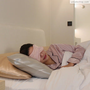 umade-U好眠真蠶絲眼罩/枕套(100%頂級桑蠶絲)-櫻緋粉色-極光銀色-流光金色-超好睡的蠶絲枕套和眼罩，讓你睡覺也能享受深層睡眠，好好睡一覺到天亮