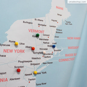 umade-umap-訂製美國地圖(壁幔/布)-寶寶藍色-紀錄旅行足跡和蹤跡，環遊世界必備單品，還可以拿來佈置家裡
