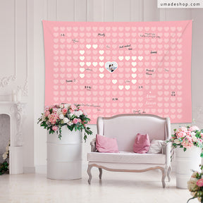 umade-umap-訂製世界地圖簽名綢(壁幔/布)-珊瑚粉色-粉紅花園花藝婚禮裝置