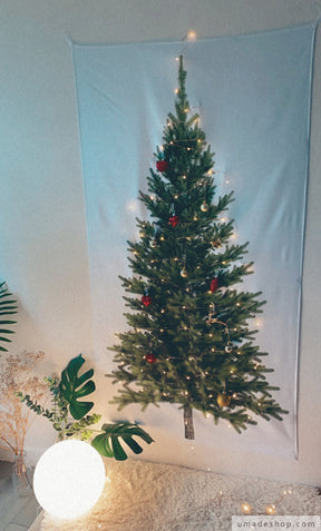 節慶必備-不佔空間聖誕樹掛布＋星空絲線佈置燈串(銅線燈)10公尺