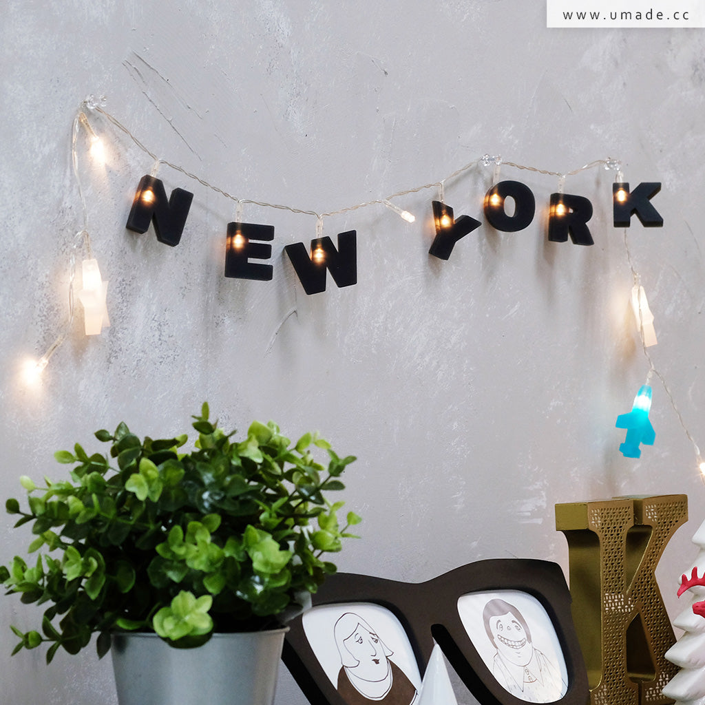 umade-字母組合燈串-用燈飾妝點空間氣氛，營造咖啡廳質感風格牆面