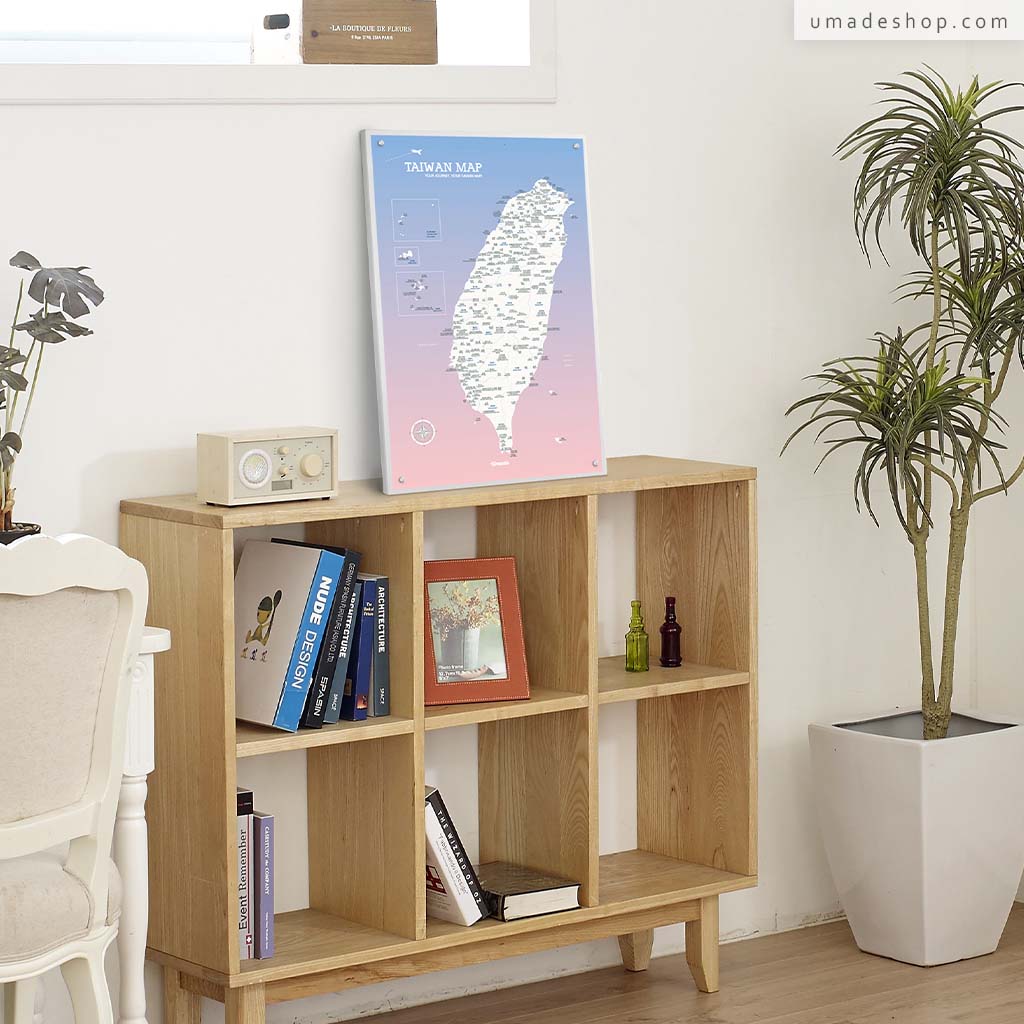 umade-umap-訂製台灣景點地圖(IKEA磁吸系列)-石英粉色-客廳、臥室、書房矮櫃佈置