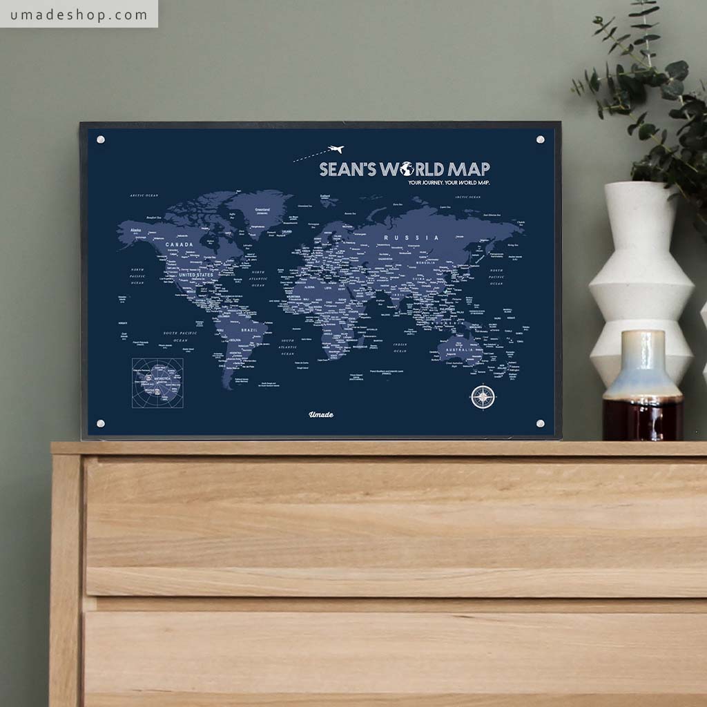 umade-umap-訂製世界地圖(IKEA磁吸系列)-海軍藍色-玄關櫃子、鞋櫃免裝潢佈置